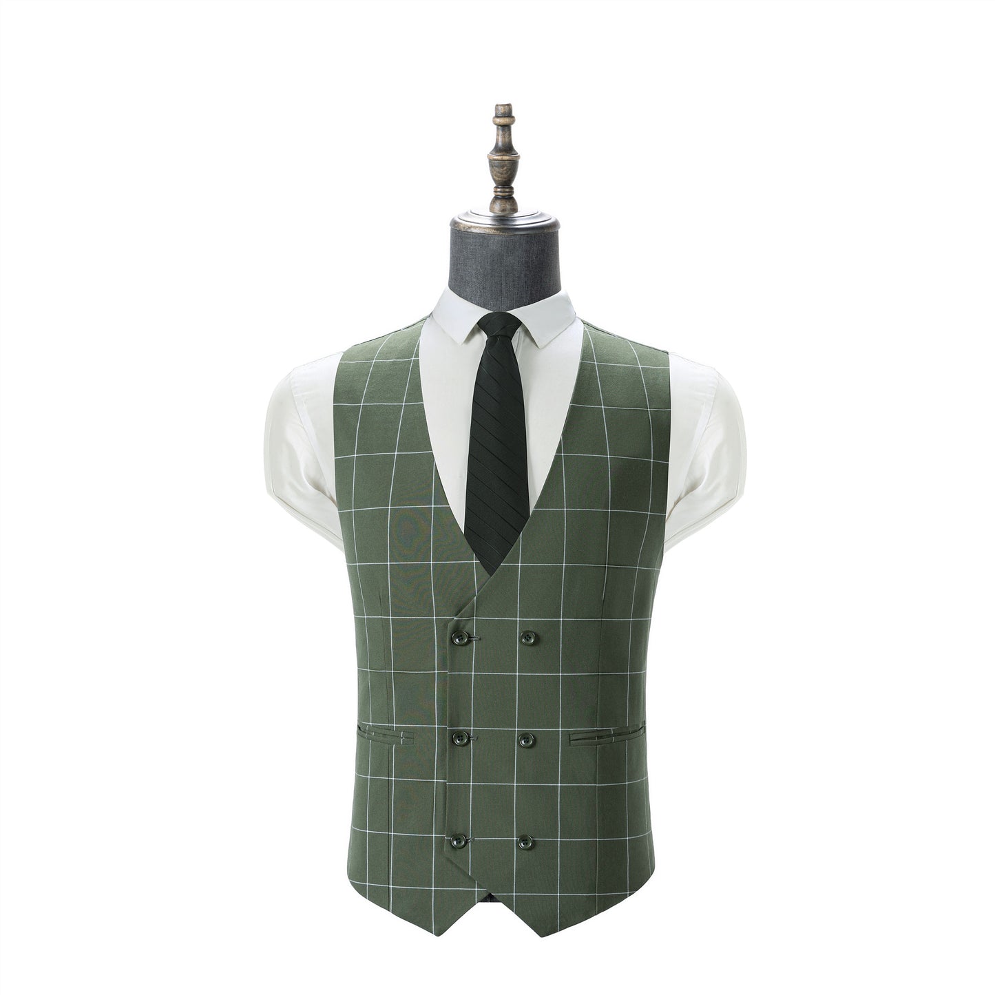 Bllmen Olive Green 3 Pieces Mens Suit Peak Lapel Tuxedos ST017