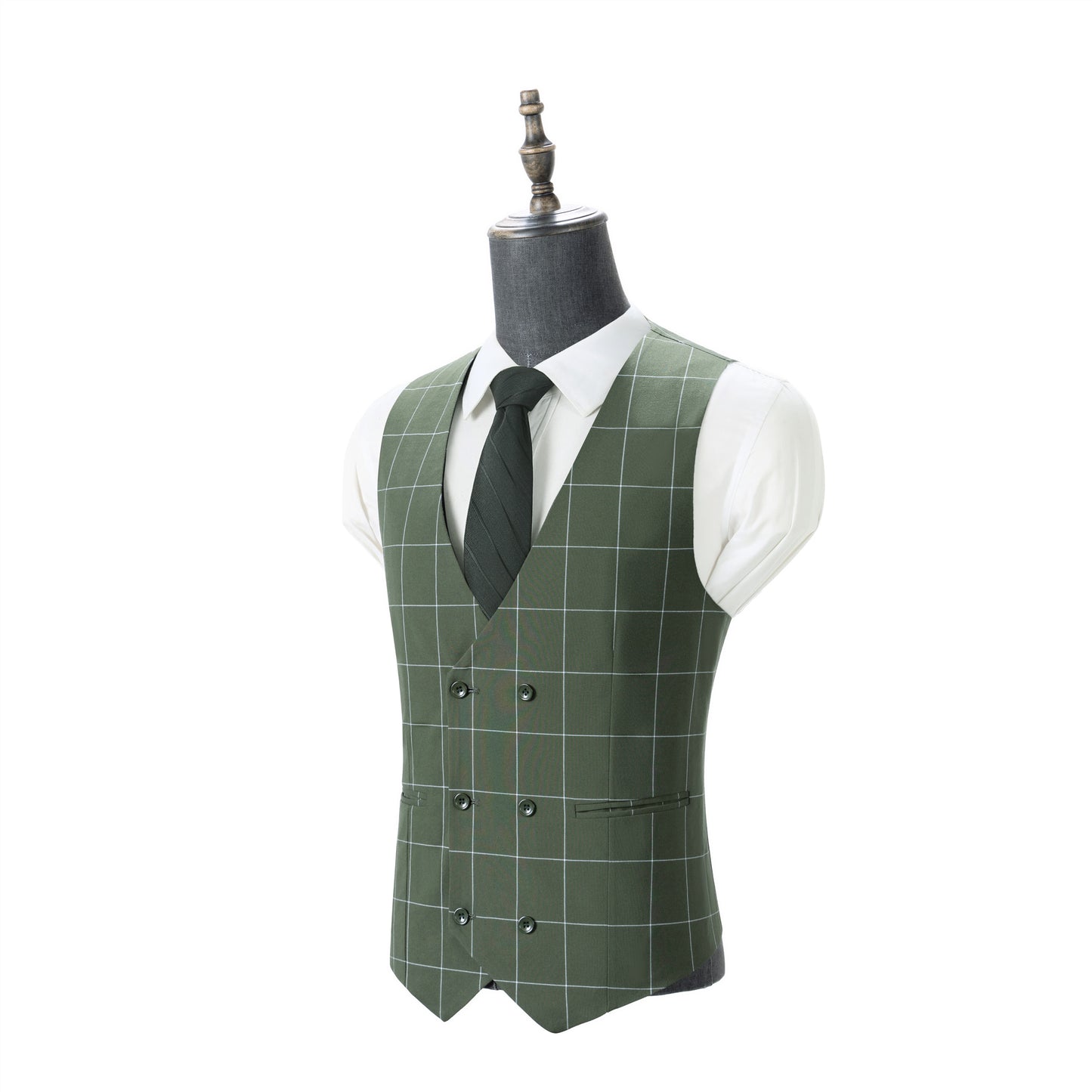 Bllmen Olive Green 3 Pieces Mens Suit Peak Lapel Tuxedos ST017