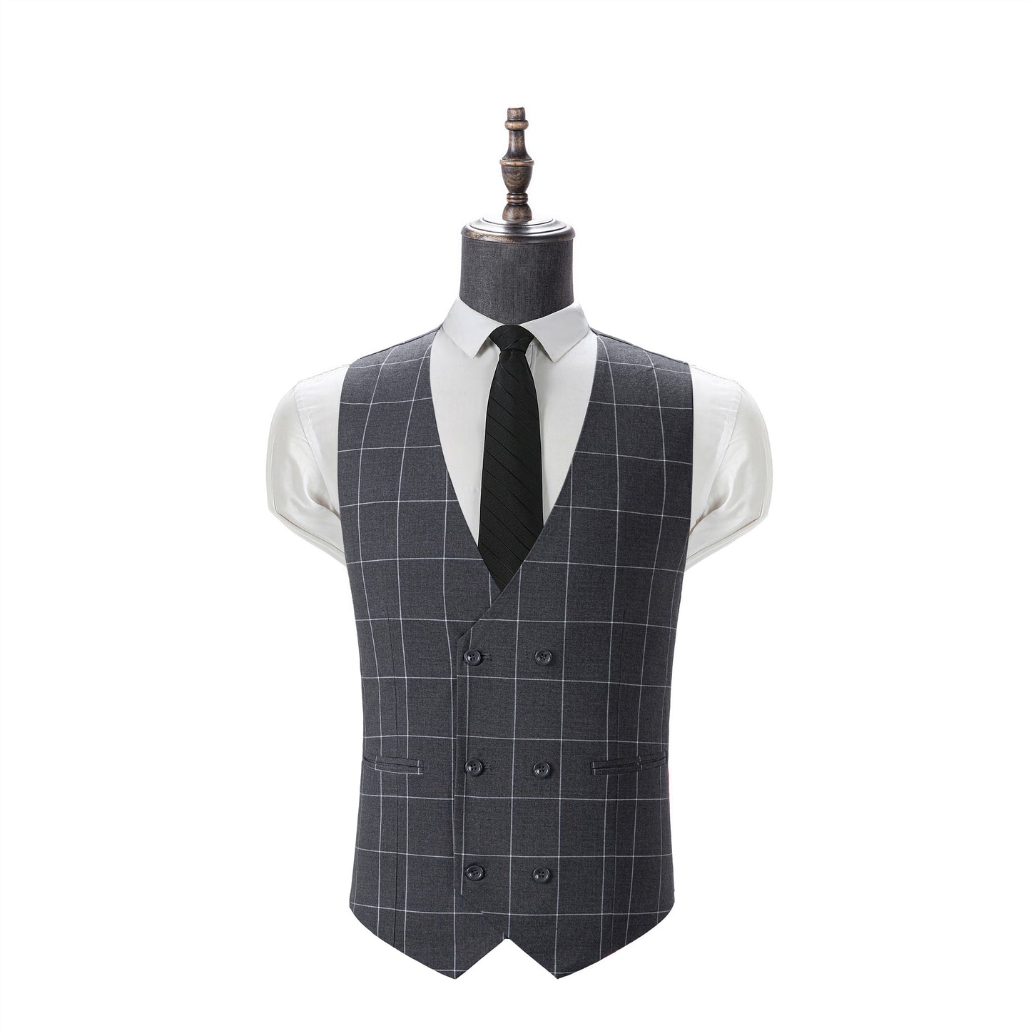 Bllmen Grey 3 Pieces Mens Suit Peak Lapel Tuxedos ST017