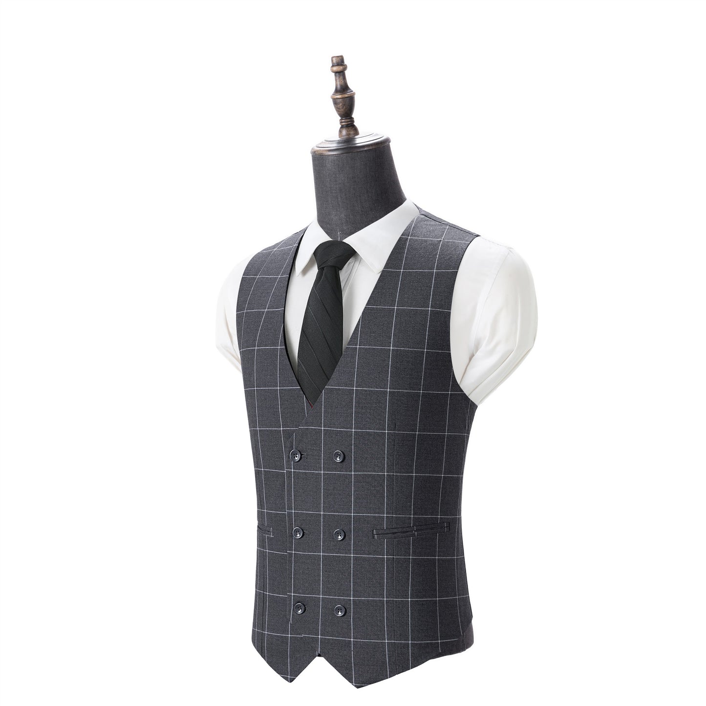 Bllmen Grey 3 Pieces Mens Suit Peak Lapel Tuxedos ST017