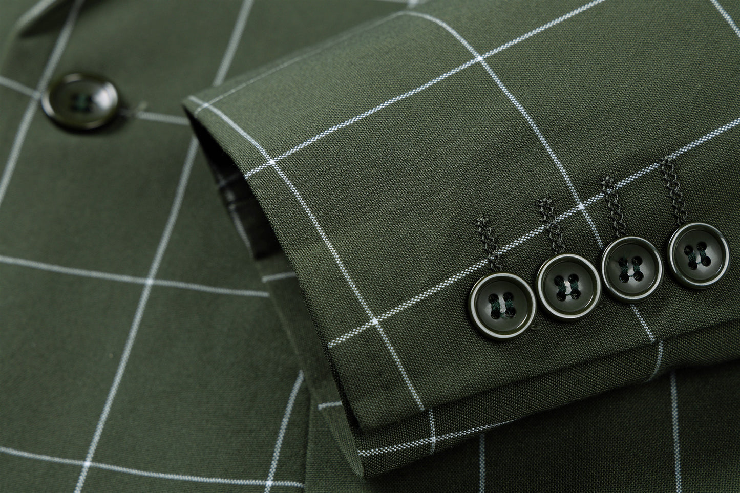 Bllmen Olive Green 3 Pieces Mens Suit Peak Lapel Tuxedos ST017