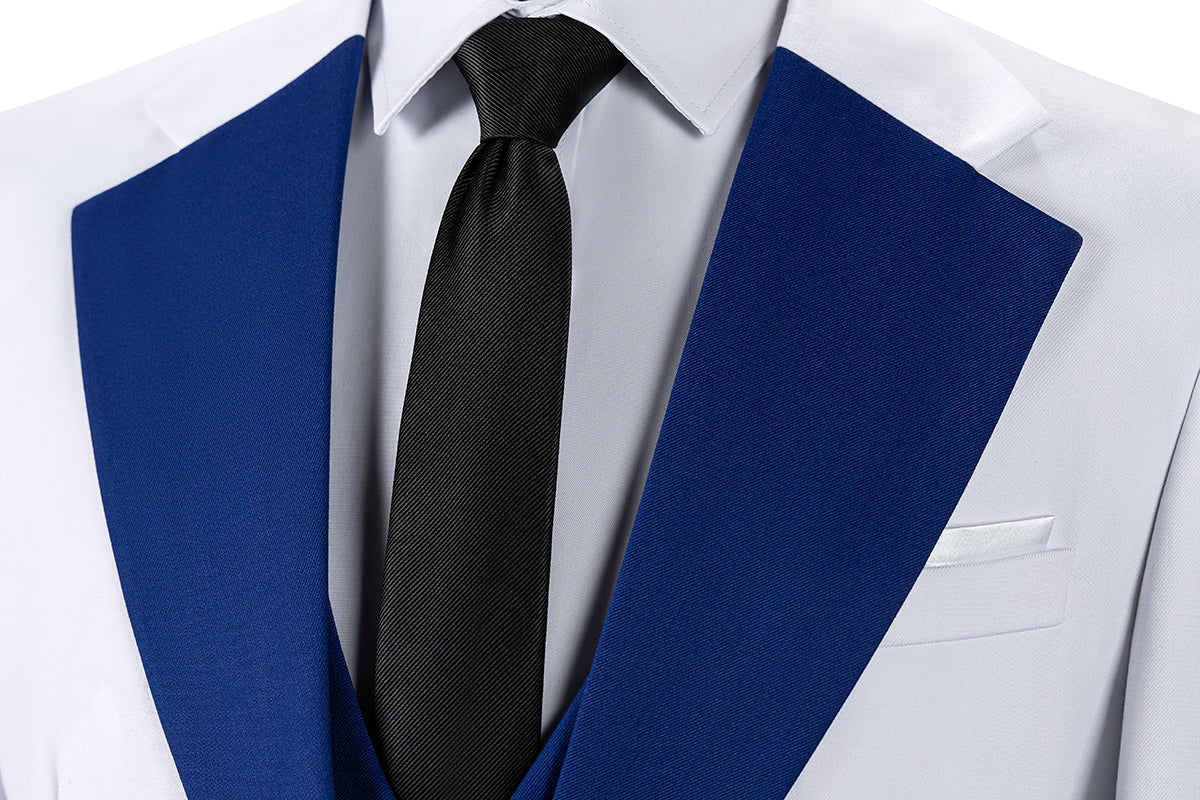 Bllmen Royal Blue 3 Pieces Mens Suit Notch Lapel Tuxedos ST011