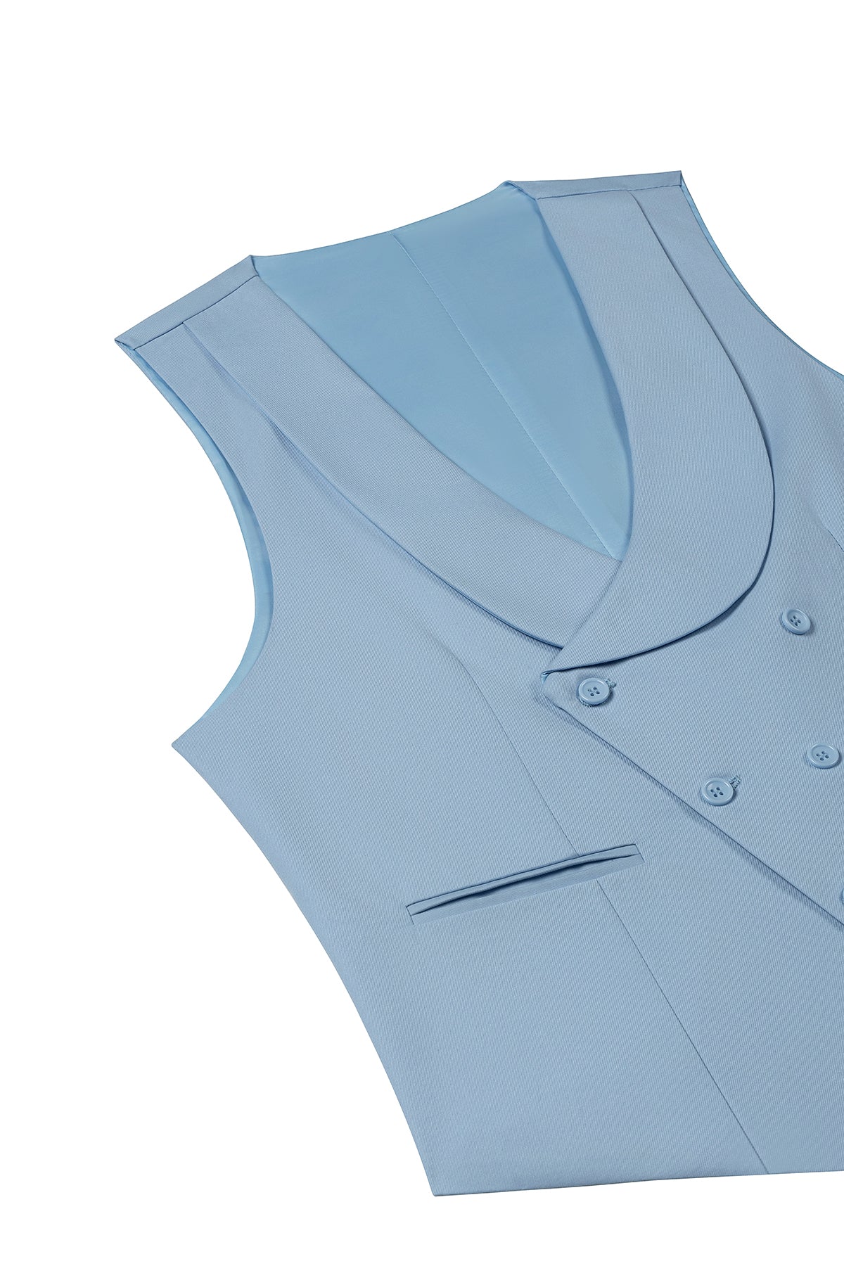 Bllmen Light Blue 3 Pieces Mens Suit Notch Lapel Tuxedos ST011