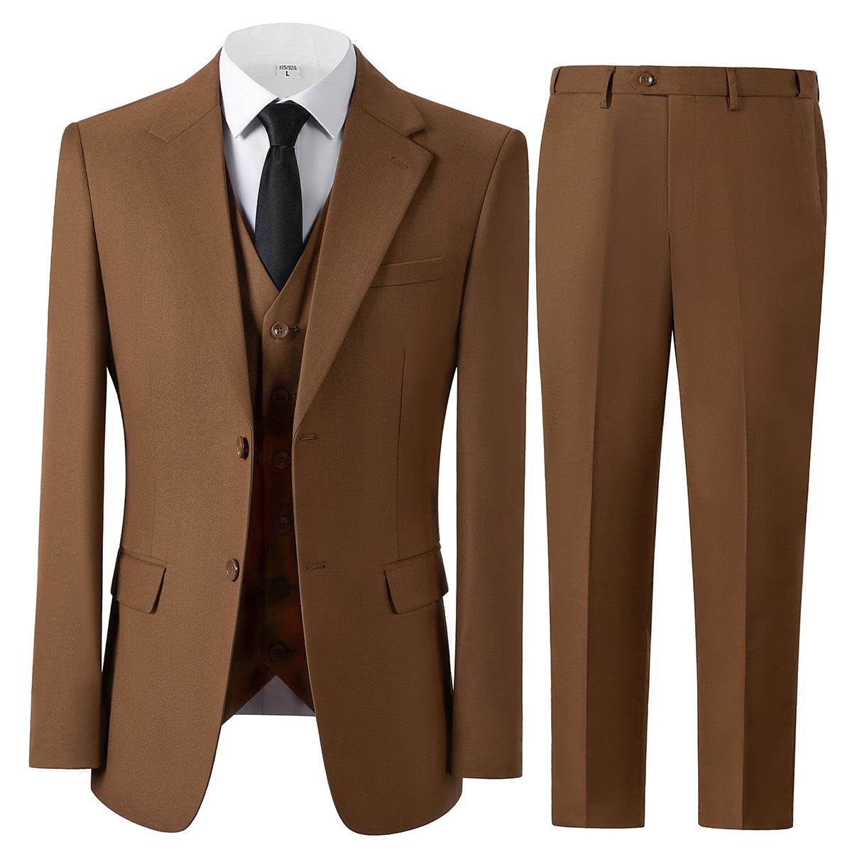Bllmen Brown 3 Pieces Mens Suit Notch Lapel Tuxedos ST006
