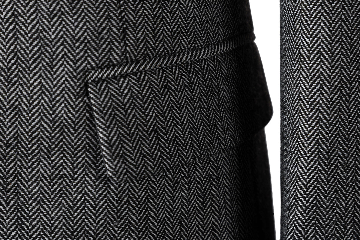 Bllmen Grey 3 Pieces Mens Suit Notch Lapel Tuxedos ST008