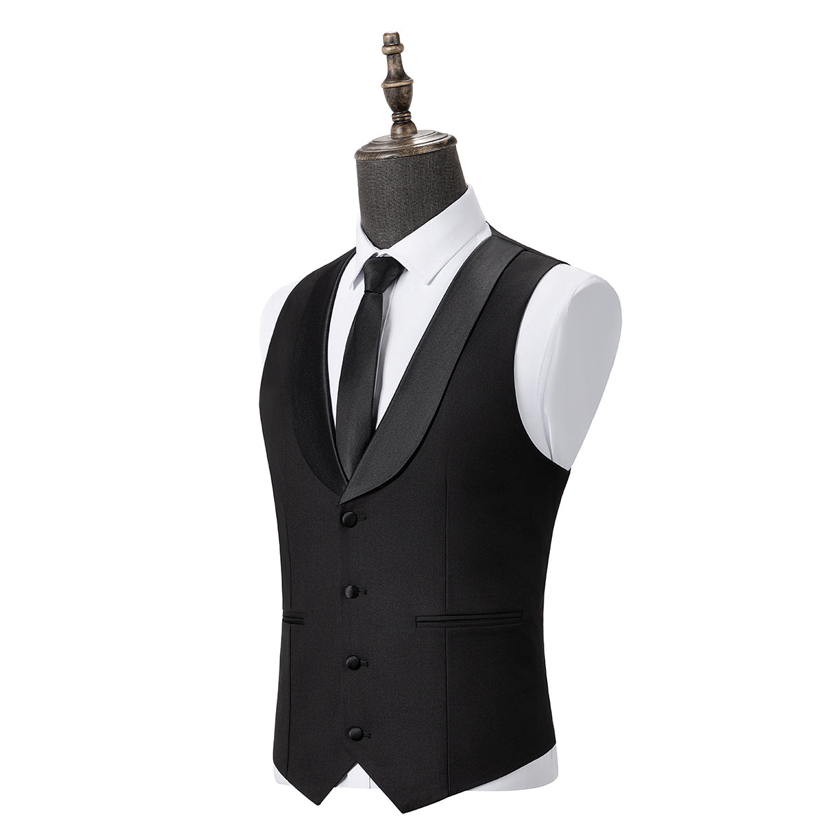 Bllmen Black 3 Pieces Mens Suit Shawl Lapel Tuxedos ST004