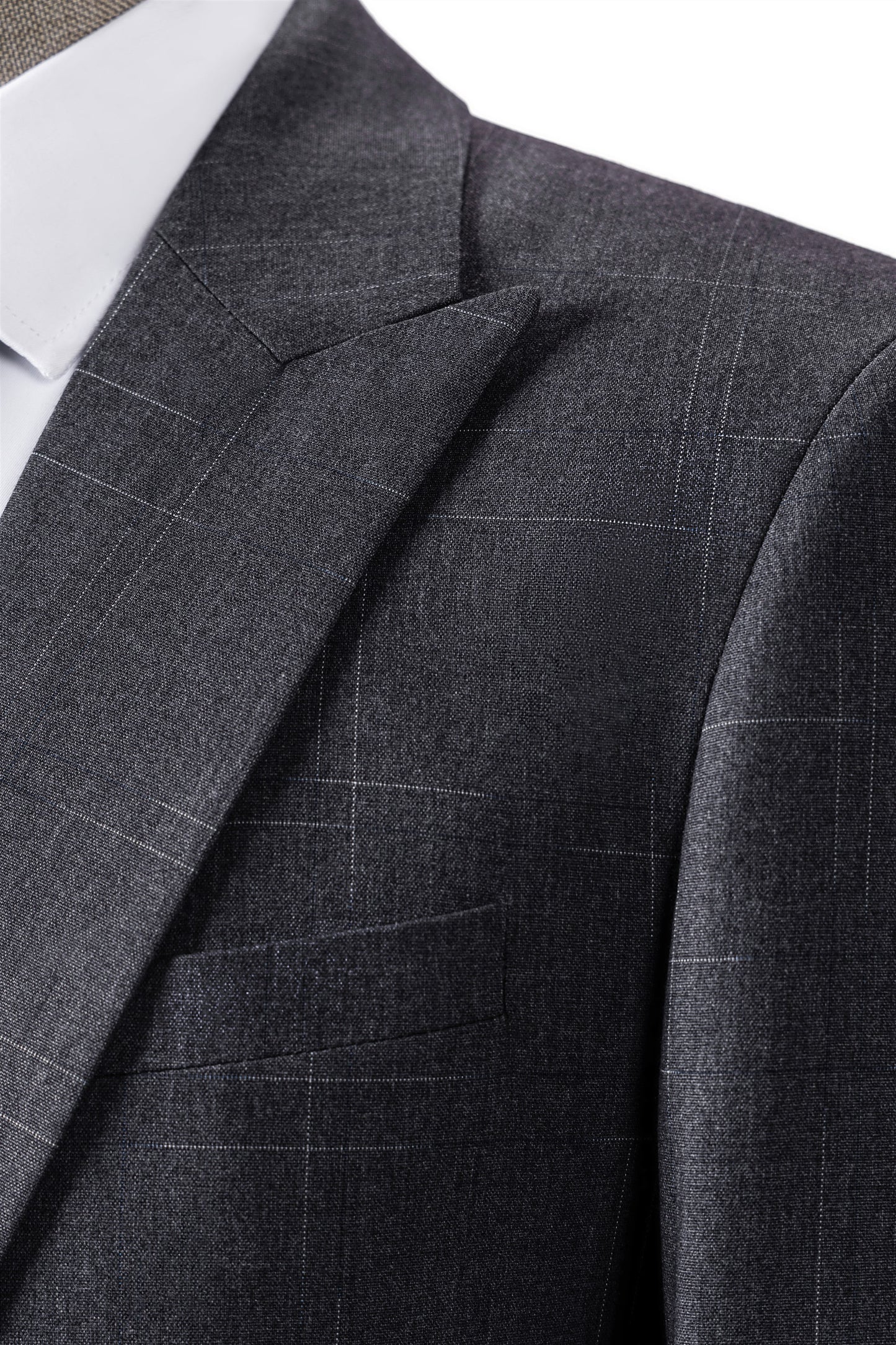 Bllmen Grey 3 Pieces Mens Suit Peak Lapel Tuxedos ST019