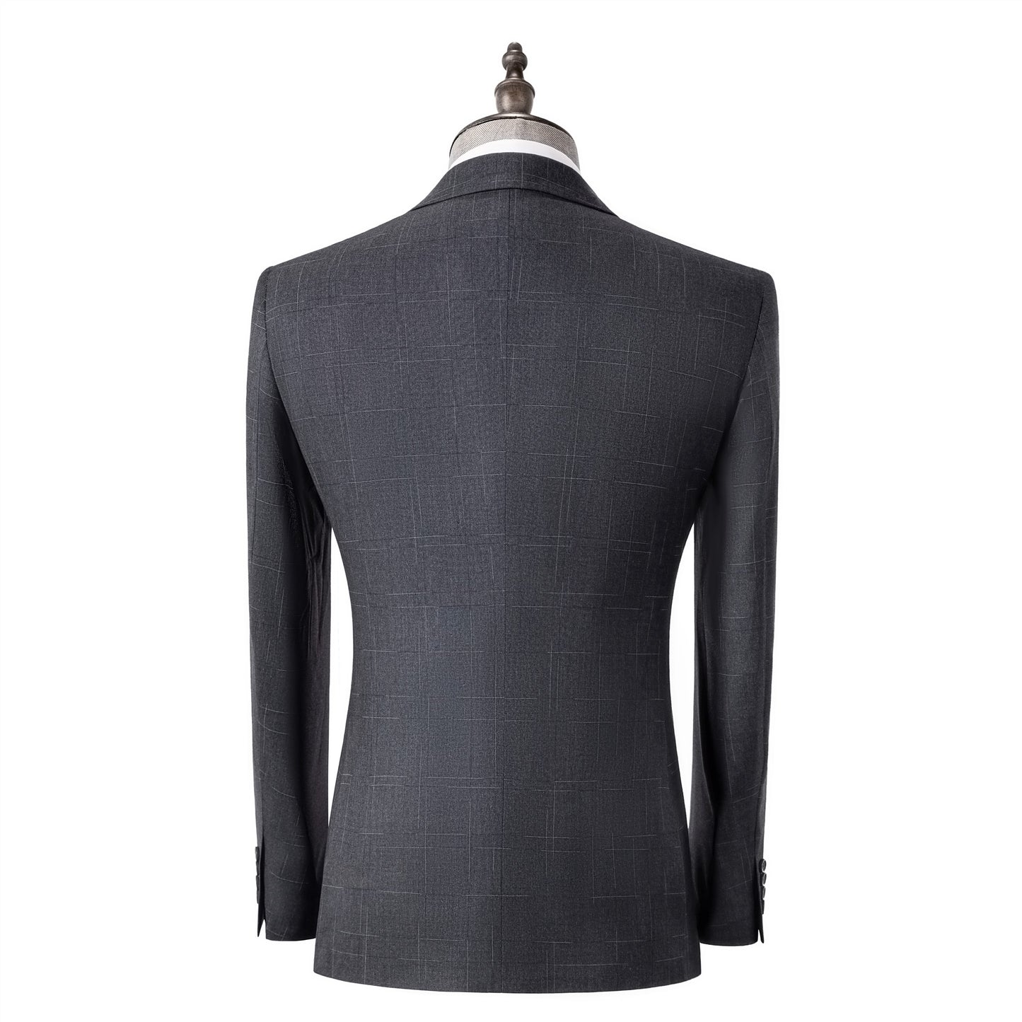 Bllmen Grey 3 Pieces Mens Suit Peak Lapel Tuxedos ST019
