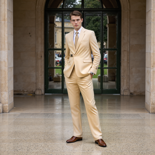 Bllmen Champagne 2 Pieces Mens Suit Notch Lapel Tuxedos ST014