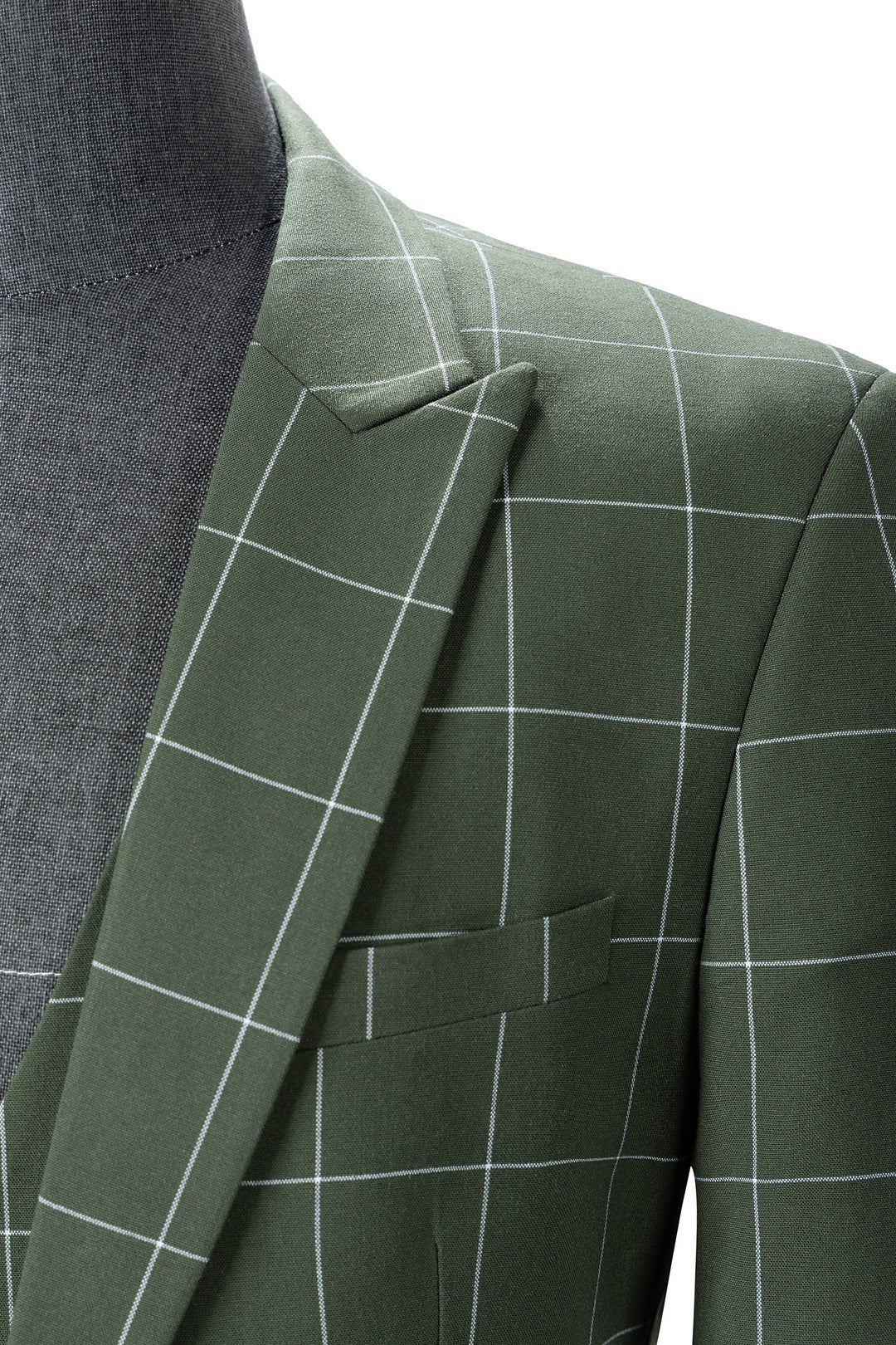 Bllmen Olive Green 3 Pieces Mens Suit Peak Lapel Tuxedos ST017