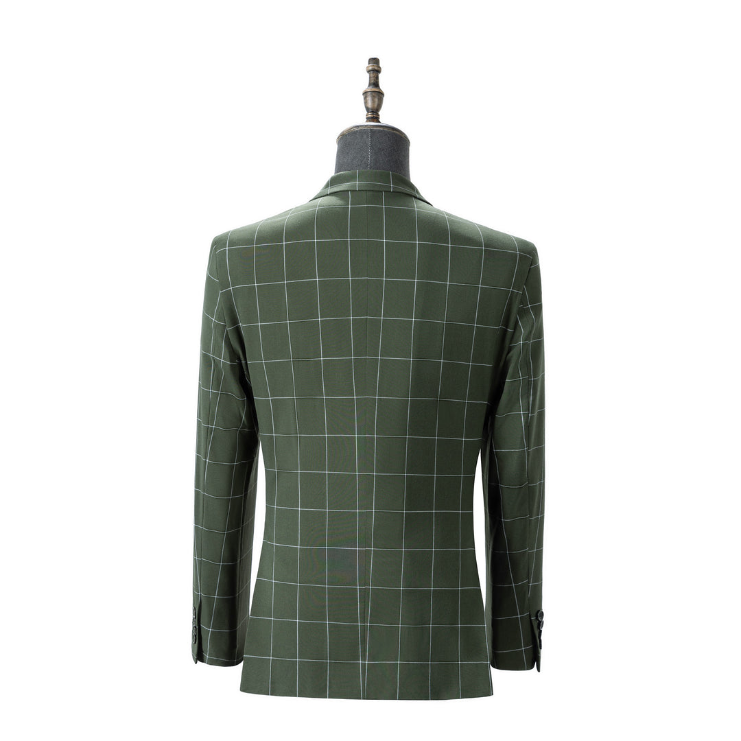 Bllmen Olive Green 3 Pieces Mens Suit Peak Lapel Tuxedos ST017