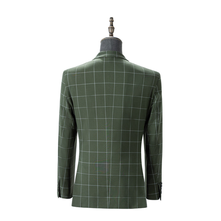 Bllmen Olive Green 3 Pieces Mens Suit Peak Lapel Tuxedos ST017