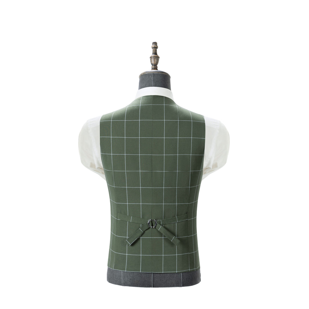 Bllmen Olive Green 3 Pieces Mens Suit Peak Lapel Tuxedos ST017