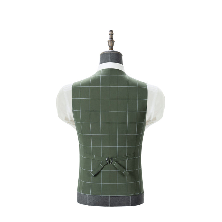 Bllmen Olive Green 3 Pieces Mens Suit Peak Lapel Tuxedos ST017