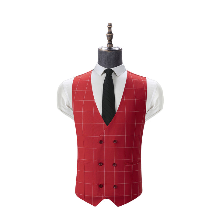 Bllmen Red 3 Pieces Mens Suit Peak Lapel Tuxedos ST017