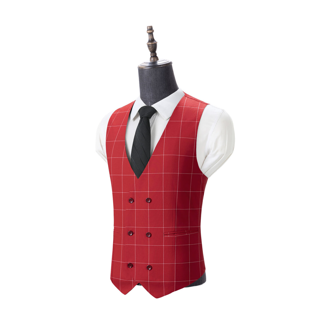 Bllmen Red 3 Pieces Mens Suit Peak Lapel Tuxedos ST017