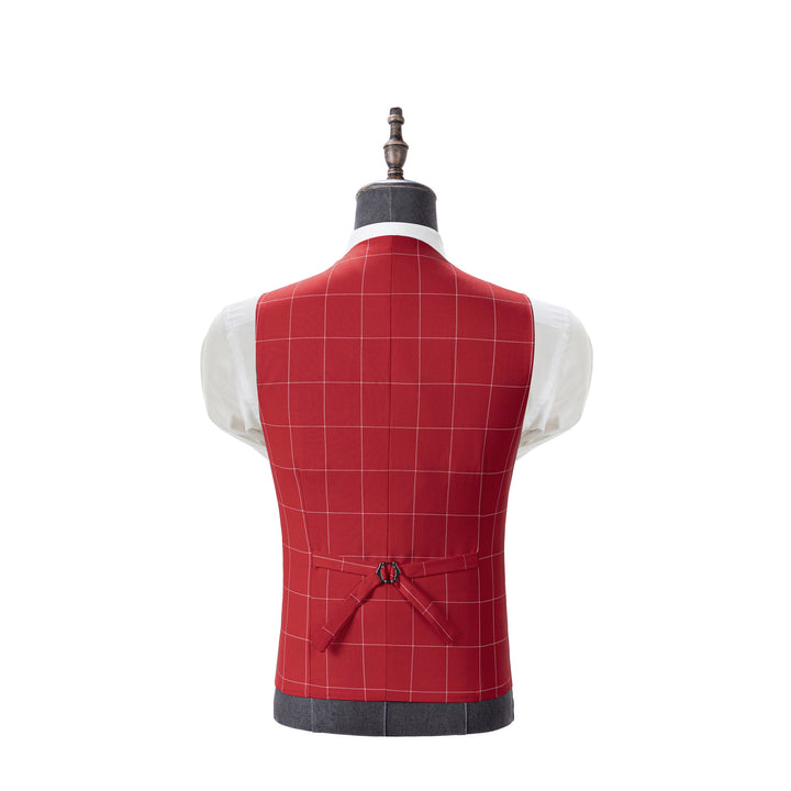 Bllmen Red 3 Pieces Mens Suit Peak Lapel Tuxedos ST017