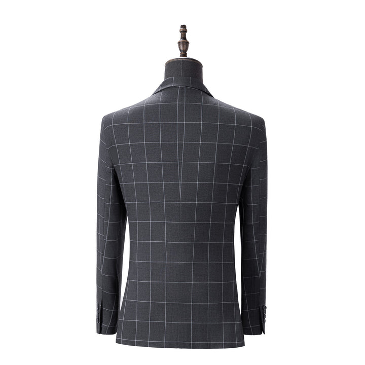 Bllmen Grey 3 Pieces Mens Suit Peak Lapel Tuxedos ST017