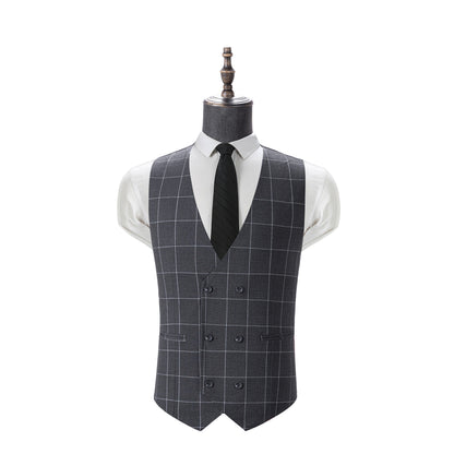 Bllmen Grey 3 Pieces Mens Suit Peak Lapel Tuxedos ST017