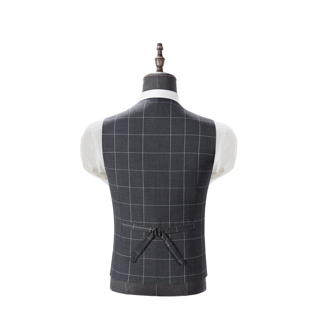 Bllmen Grey 3 Pieces Mens Suit Peak Lapel Tuxedos ST017