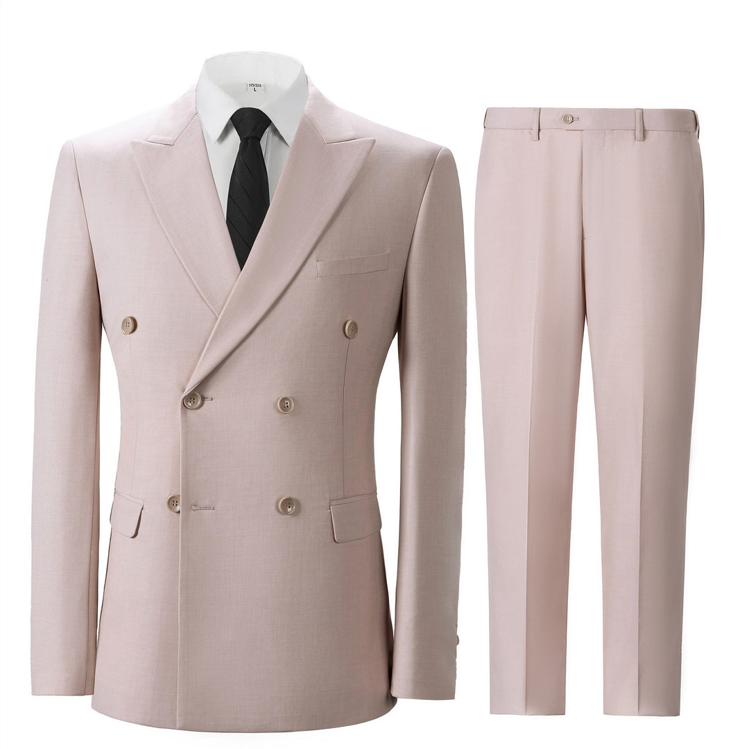Bllmen Beige 2 Pieces Solid Peak Lapel Men's Suit ST002-1