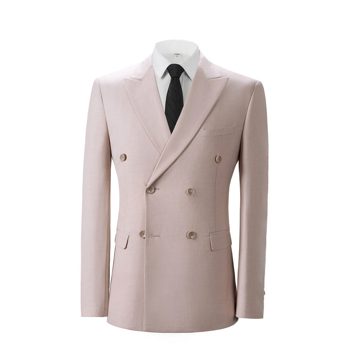 Bllmen Beige 2 Pieces Solid Peak Lapel Men's Suit ST002-1