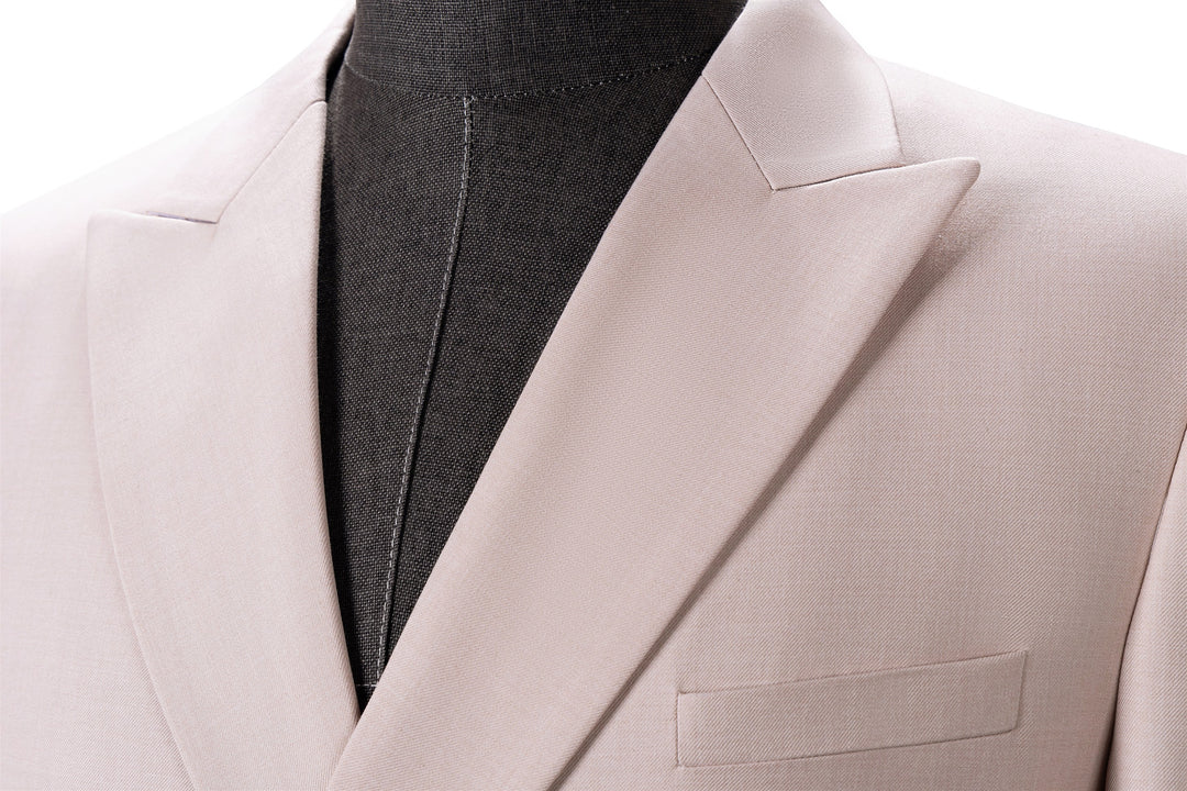 Bllmen Beige 2 Pieces Solid Peak Lapel Men's Suit ST002-1