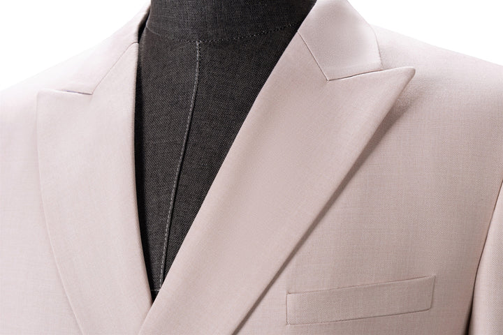 Bllmen Beige 2 Pieces Solid Peak Lapel Men's Suit ST002-1