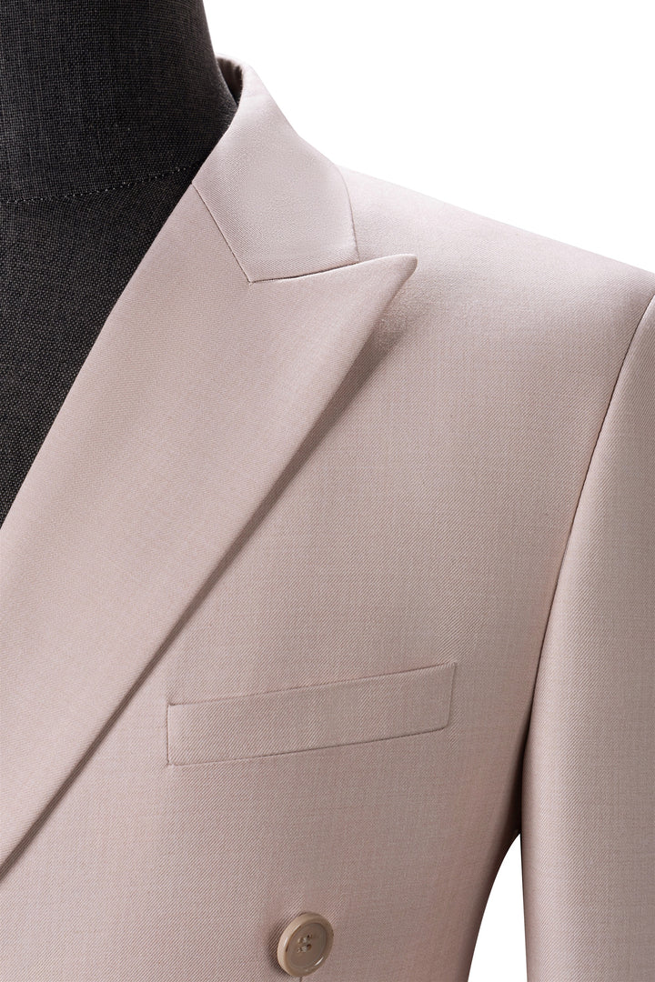 Bllmen Beige 2 Pieces Solid Peak Lapel Men's Suit ST002-1