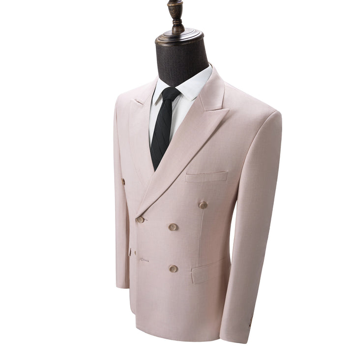 Bllmen Beige 2 Pieces Solid Peak Lapel Men's Suit ST002-1