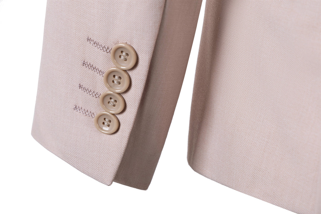Bllmen Beige 2 Pieces Solid Peak Lapel Men's Suit ST002-1