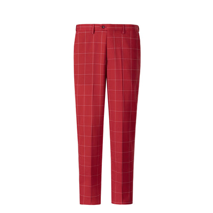 Bllmen Red 3 Pieces Mens Suit Peak Lapel Tuxedos ST017