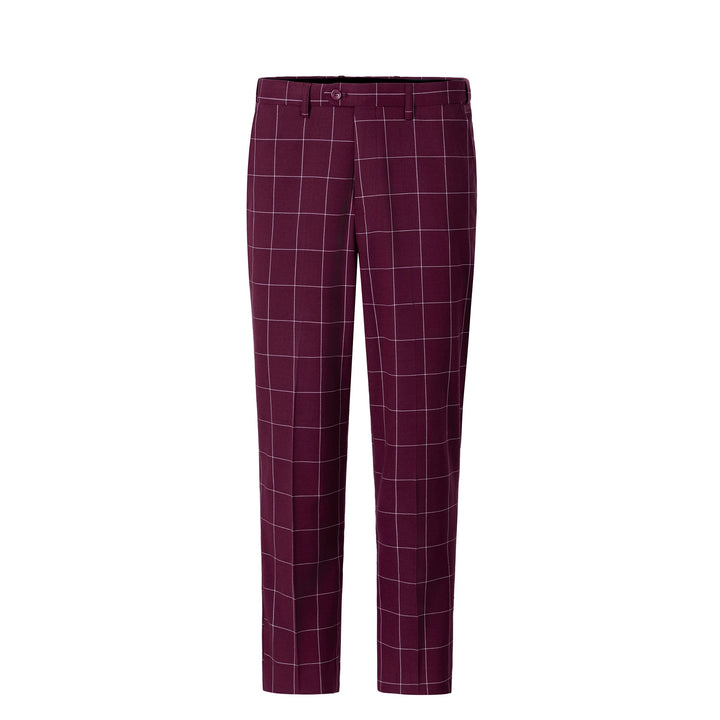 Bllmen Burgundy 3 Pieces Mens Suit Peak Lapel Tuxedos ST017