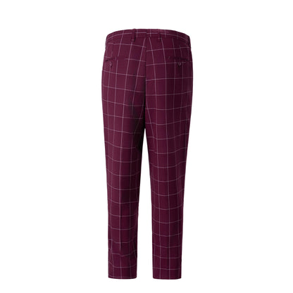 Bllmen Burgundy 3 Pieces Mens Suit Peak Lapel Tuxedos ST017
