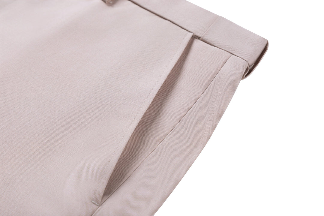 Bllmen Beige 2 Pieces Solid Peak Lapel Men's Suit ST002-1