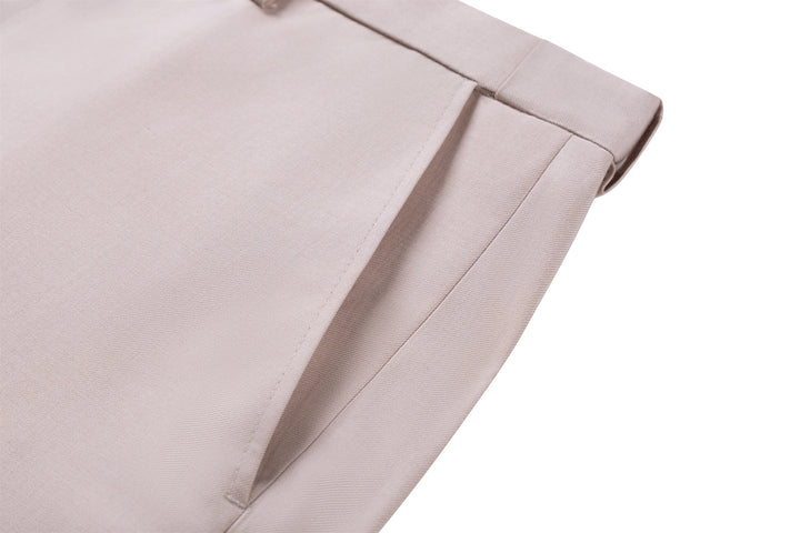 Bllmen Beige 2 Pieces Solid Peak Lapel Men's Suit ST002-1