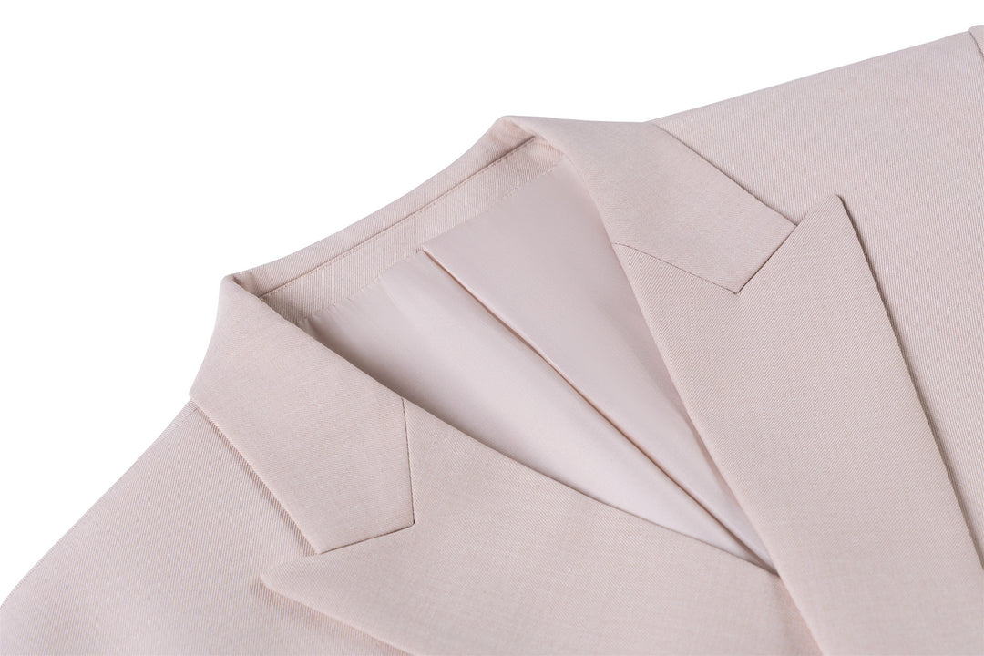 Bllmen Beige 2 Pieces Solid Peak Lapel Men's Suit ST002-1