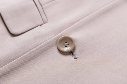 Bllmen Beige 2 Pieces Solid Peak Lapel Men's Suit ST002-1