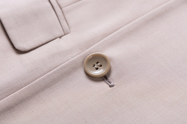 Bllmen Beige 2 Pieces Solid Peak Lapel Men's Suit ST002-1