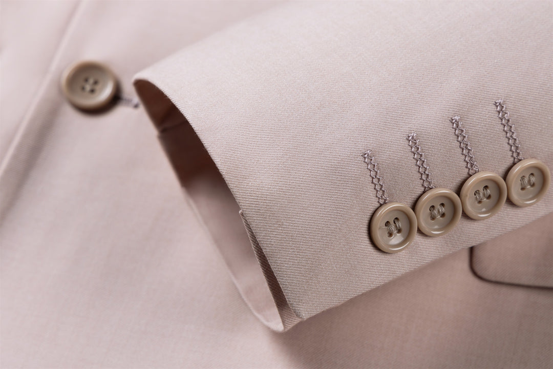 Bllmen Beige 2 Pieces Solid Peak Lapel Men's Suit ST002-1