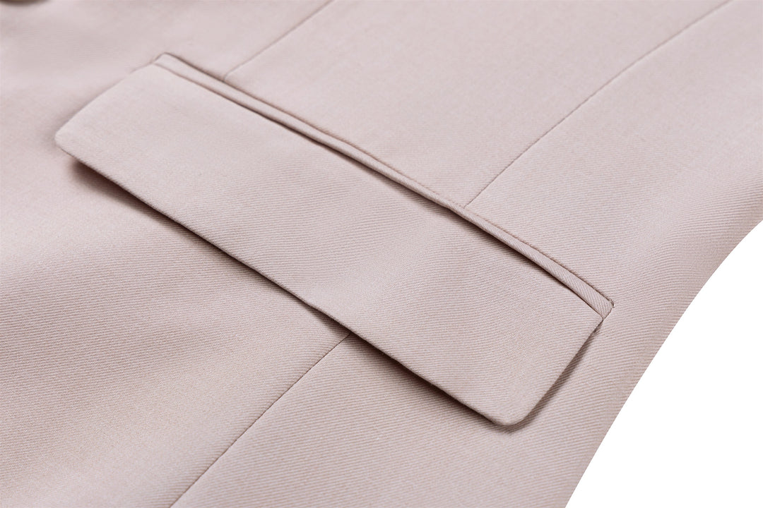 Bllmen Beige 2 Pieces Solid Peak Lapel Men's Suit ST002-1