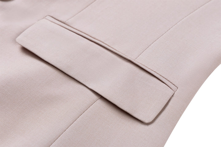 Bllmen Beige 2 Pieces Solid Peak Lapel Men's Suit ST002-1