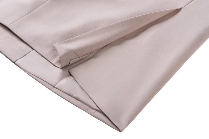 Bllmen Beige 2 Pieces Solid Peak Lapel Men's Suit ST002-1