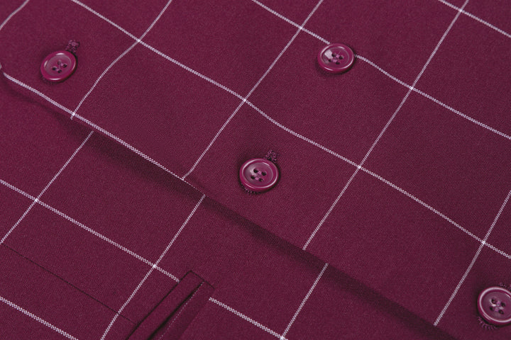 Bllmen Burgundy 3 Pieces Mens Suit Peak Lapel Tuxedos ST017