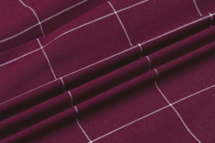 Bllmen Burgundy 3 Pieces Mens Suit Peak Lapel Tuxedos ST017