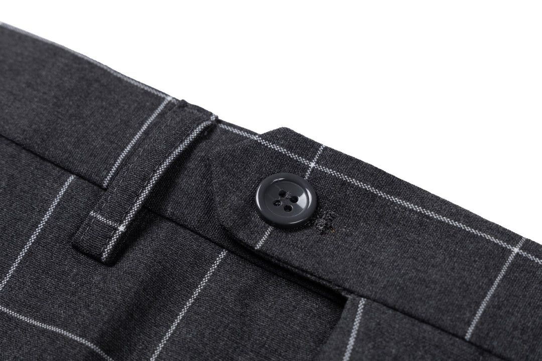 Bllmen Grey 3 Pieces Mens Suit Peak Lapel Tuxedos ST017