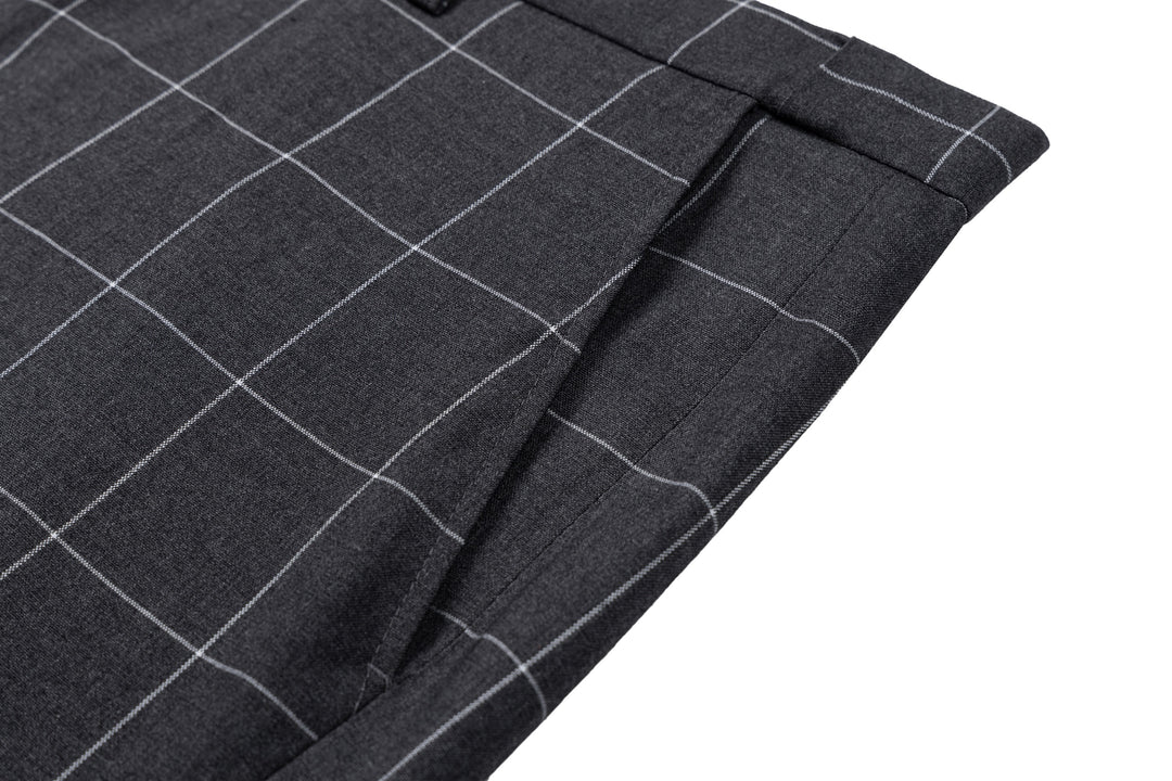 Bllmen Grey 3 Pieces Mens Suit Peak Lapel Tuxedos ST017