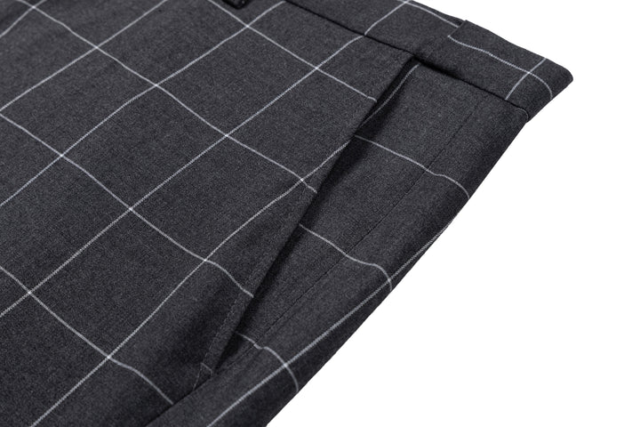 Bllmen Grey 3 Pieces Mens Suit Peak Lapel Tuxedos ST017