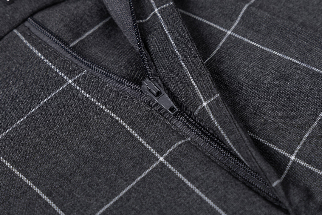 Bllmen Grey 3 Pieces Mens Suit Peak Lapel Tuxedos ST017