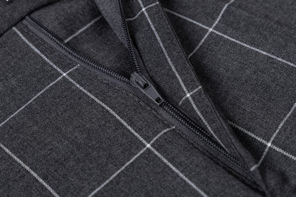 Bllmen Grey 3 Pieces Mens Suit Peak Lapel Tuxedos ST017